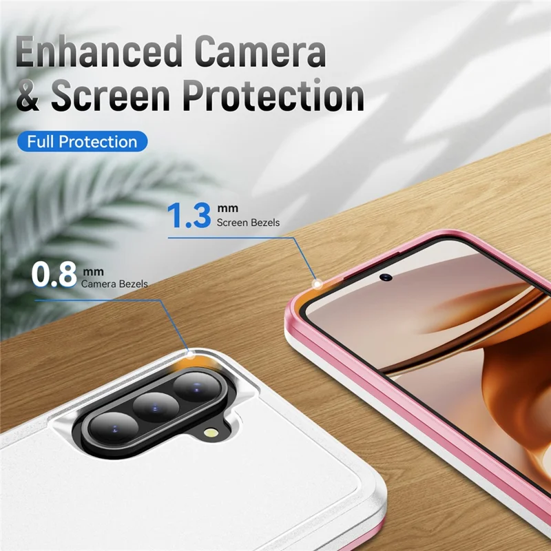 For Samsung Galaxy A36 5G Case PC + TPU Military Grade Drop Protective Phone Cover - White + Pink