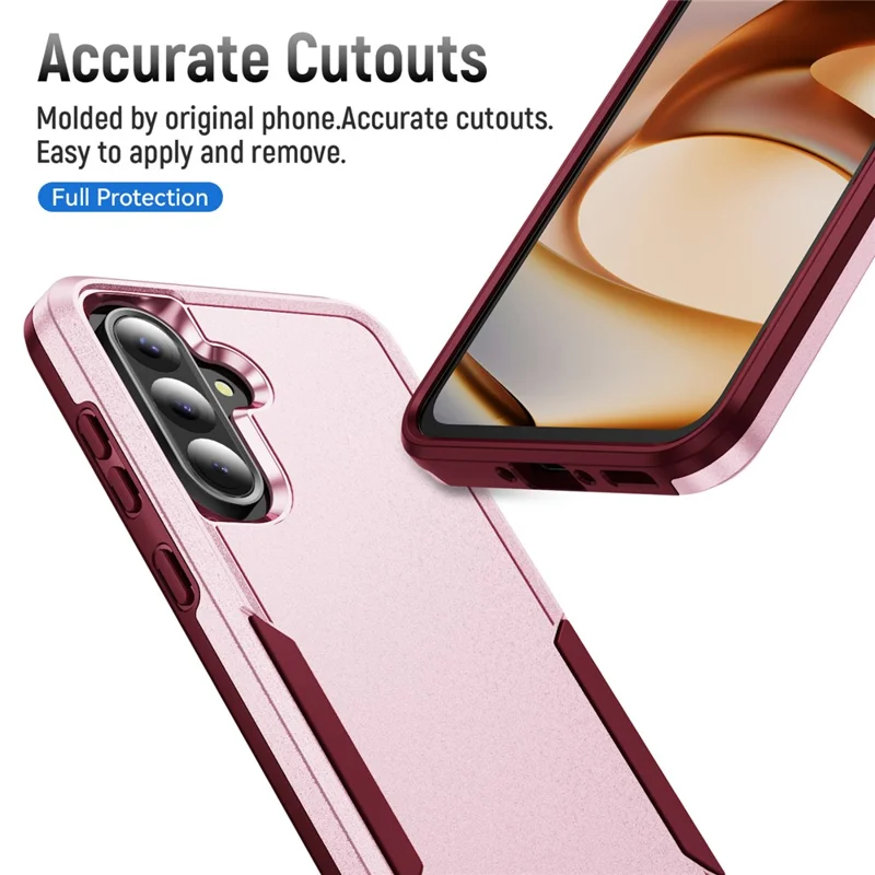 For Samsung Galaxy A56 5G Case PC + TPU Military Grade Drop Protective Phone Cover - Pink + Rose