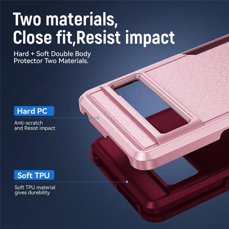 Étui Google Pixel 7 5G Antichoc PC+TPU de Grade Militaire - Rose+Doré