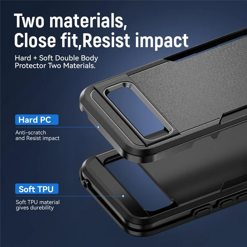 Cover per Google Pixel 8a Custodia PC + TPU di Grado Militare Antiurto per Telefono - Nero