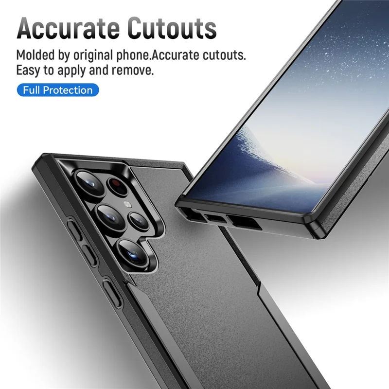 For Samsung Galaxy S24 Ultra Case PC + TPU Military Grade Drop Protective Phone Cover - Black