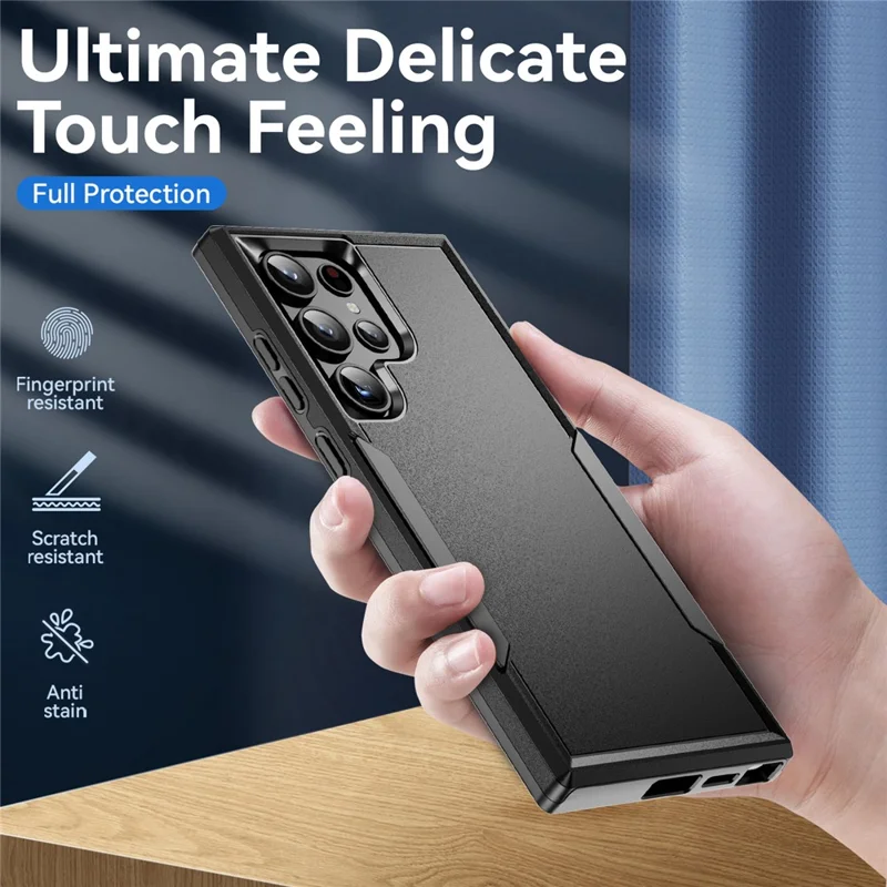 For Samsung Galaxy S24 Ultra Case PC + TPU Military Grade Drop Protective Phone Cover - Black