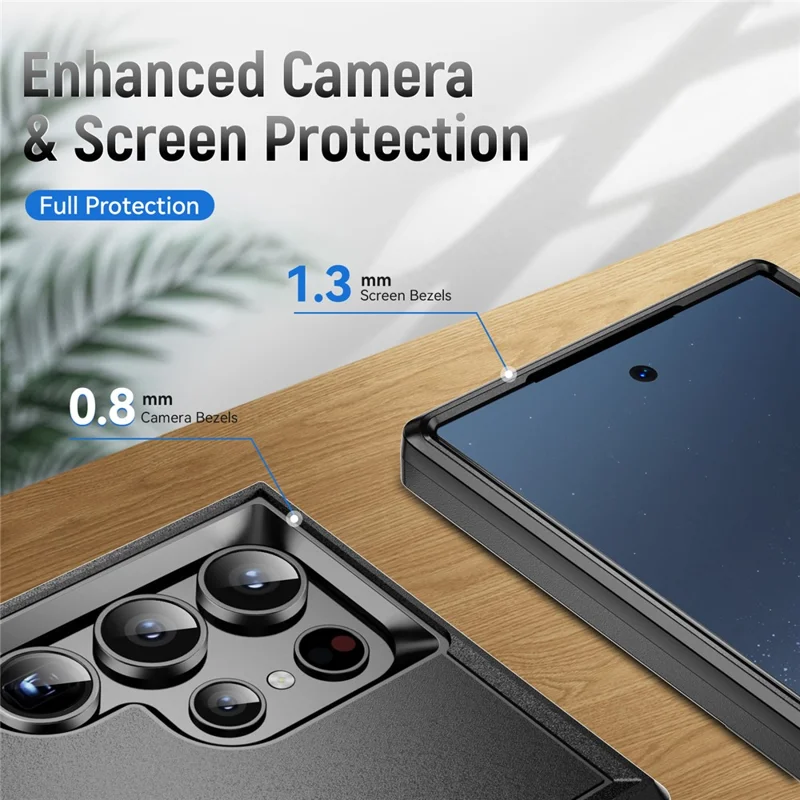 For Samsung Galaxy S24 Ultra Case PC + TPU Military Grade Drop Protective Phone Cover - Black