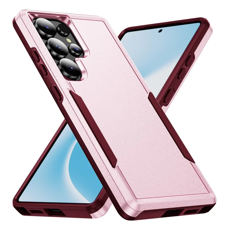 For Samsung Galaxy S25 Ultra Case PC + TPU Military Grade Drop Protective Phone Cover - Pink  /  Rose