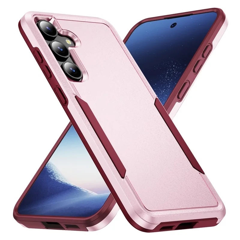 For Samsung Galaxy S24 FE Case PC + TPU Military Grade Drop Protective Phone Cover - Pink + Rose