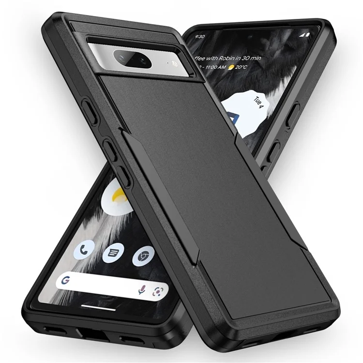 For Google Pixel 7a Case PC+TPU Military Grade Drop Protective Phone Cover - Black