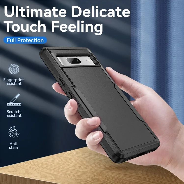 For Google Pixel 7a Case PC+TPU Military Grade Drop Protective Phone Cover - Black
