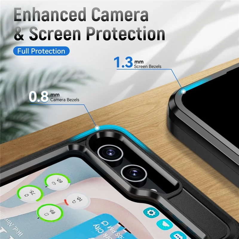 For Samsung Galaxy Z Flip5 5G Case PC + TPU Military Grade Drop Protective Phone Cover - Black