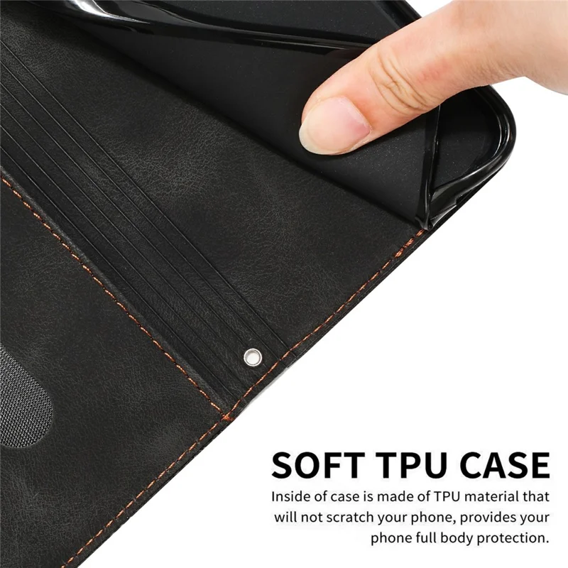 For Oppo Reno13 F 5G (Reno 13 FS 5G) / 4G Case Handbag Imprinted Triangle Leather Phone Cover - Black