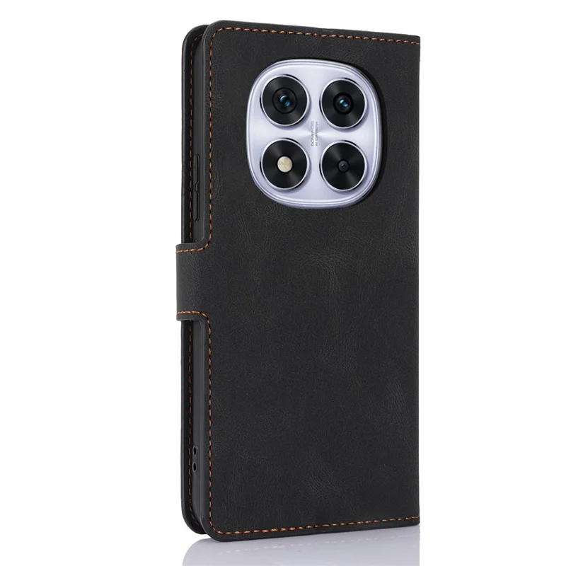 For Xiaomi Redmi Note 14 Pro 4G Case PU Leather Phone Cover with Wallet Stand - Black