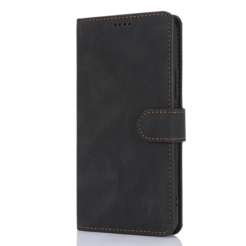 For Xiaomi Redmi Note 14 Pro 4G Case PU Leather Phone Cover with Wallet Stand - Black