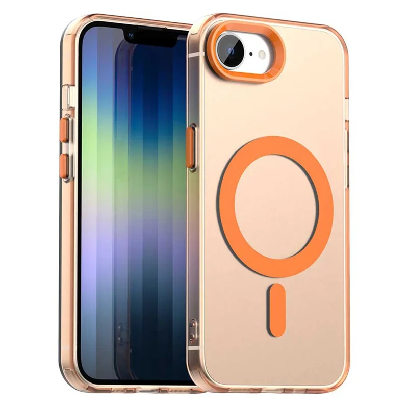 For iPhone 17e / 16e Case Compatible with MagSafe Anti Drop Hybrid Phone Back Cover - Orange