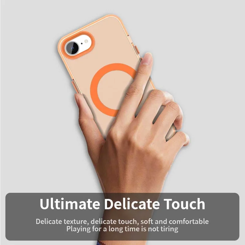 For iPhone 17e / 16e Case Compatible with MagSafe Anti Drop Hybrid Phone Back Cover - Orange