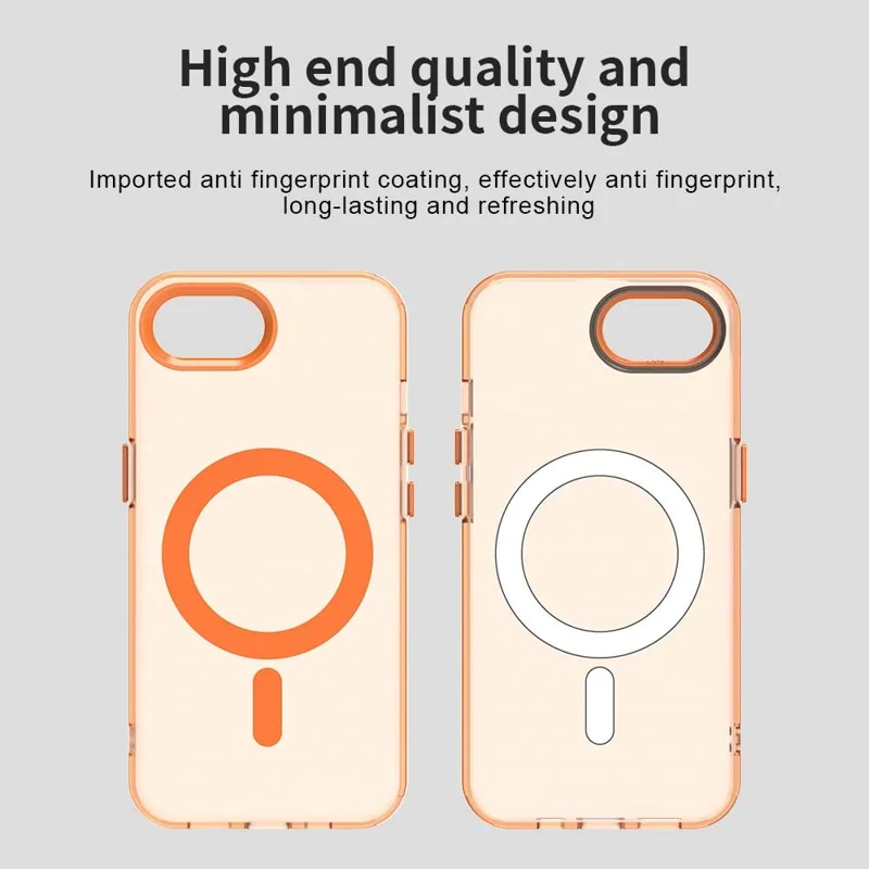 For iPhone 17e / 16e Case Compatible with MagSafe Anti Drop Hybrid Phone Back Cover - Orange