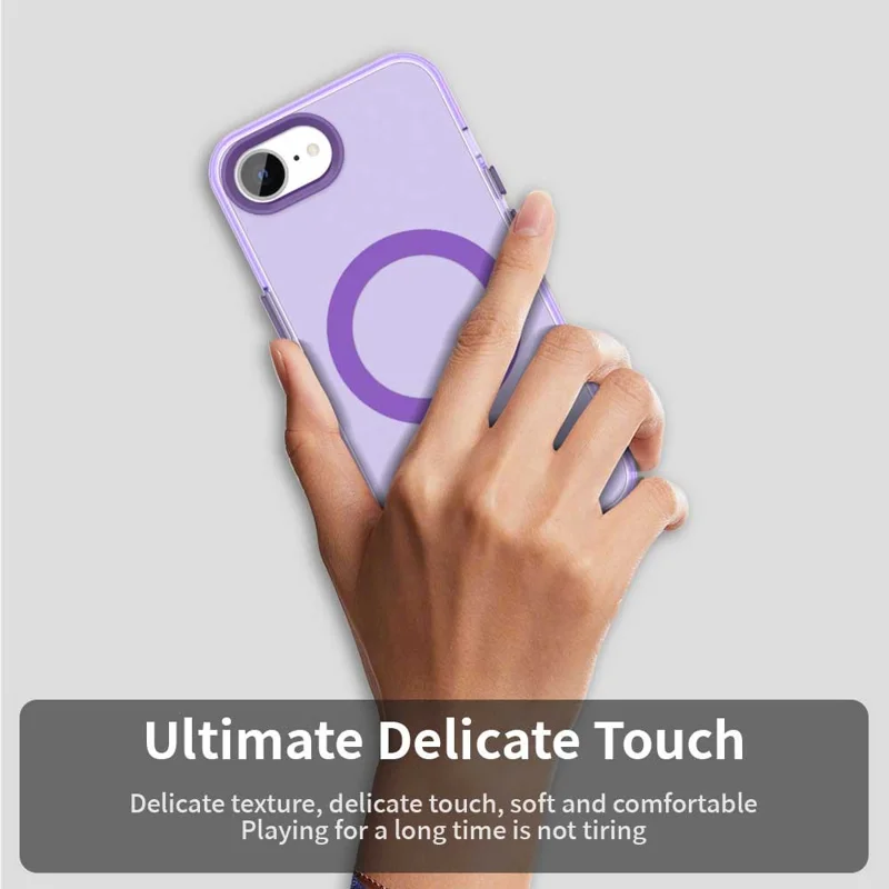 For iPhone 17e / 16e Case Compatible with MagSafe Anti Drop Hybrid Phone Back Cover - Purple