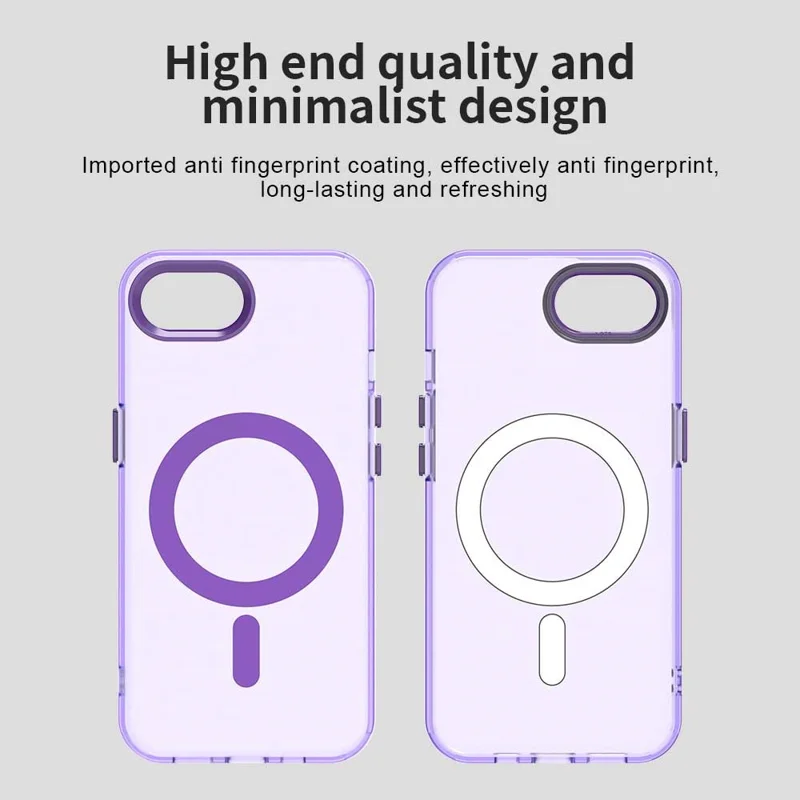 For iPhone 17e / 16e Case Compatible with MagSafe Anti Drop Hybrid Phone Back Cover - Purple