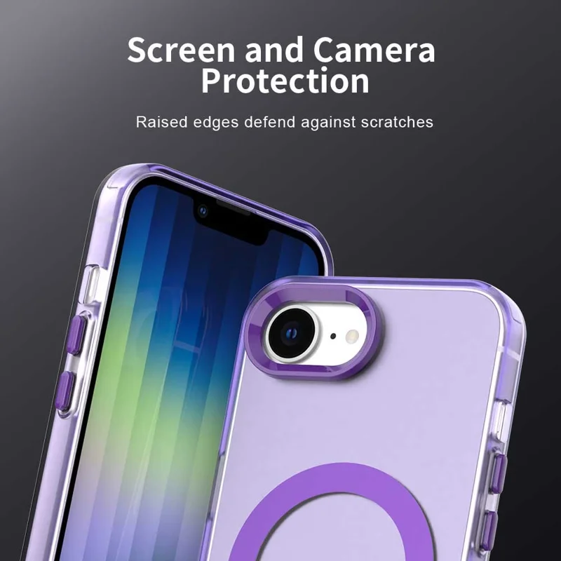 For iPhone 17e / 16e Case Compatible with MagSafe Anti Drop Hybrid Phone Back Cover - Purple