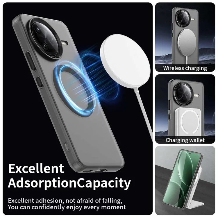 For Xiaomi Poco F7 Ultra 5G / Redmi K80 Pro 5G Case Compatible with MagSafe Anti Drop Hybrid Phone Back Cover - Black