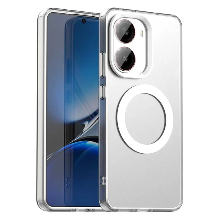 For Xiaomi Redmi Turbo 4 5G / Poco X7 Pro 5G Case Compatible with MagSafe Anti Drop Hybrid Phone Back Cover - White