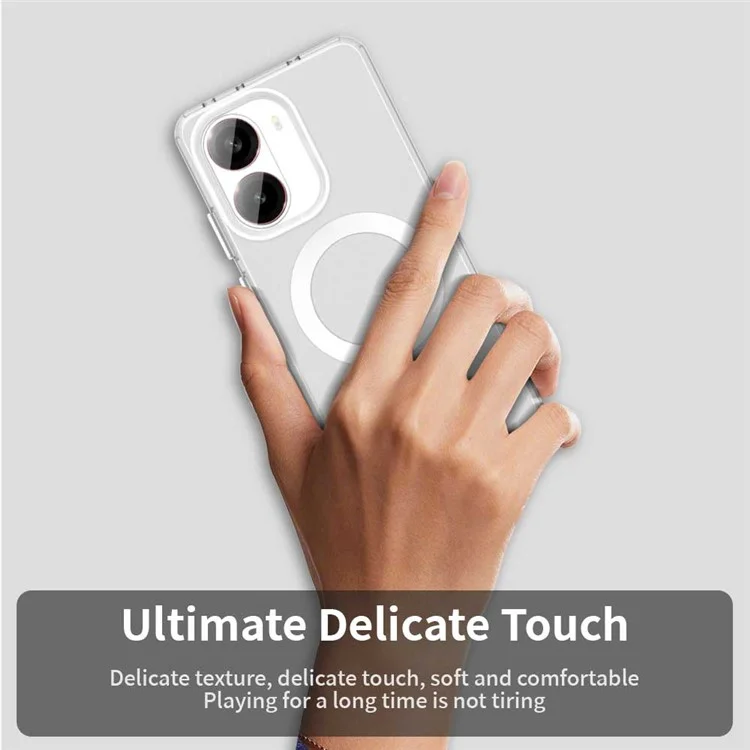 For Xiaomi Redmi Turbo 4 5G / Poco X7 Pro 5G Case Compatible with MagSafe Anti Drop Hybrid Phone Back Cover - White