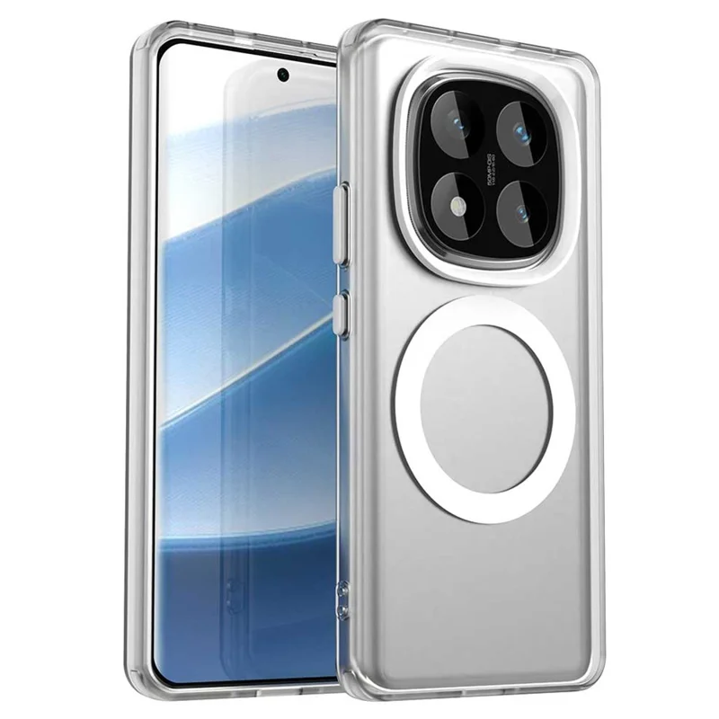 For Xiaomi Redmi Note 14 Pro 4G Magnetic Case Anti Drop Hybrid Phone Back Cover - White