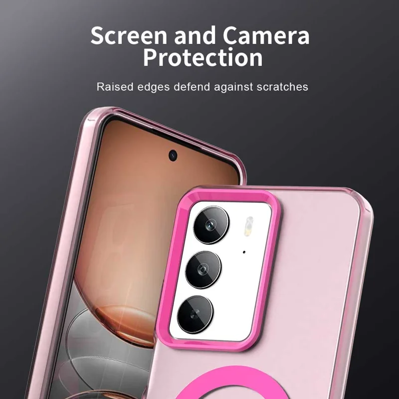 For Realme C75 4G Magnetic Case Anti Drop Hybrid Phone Back Cover - Red