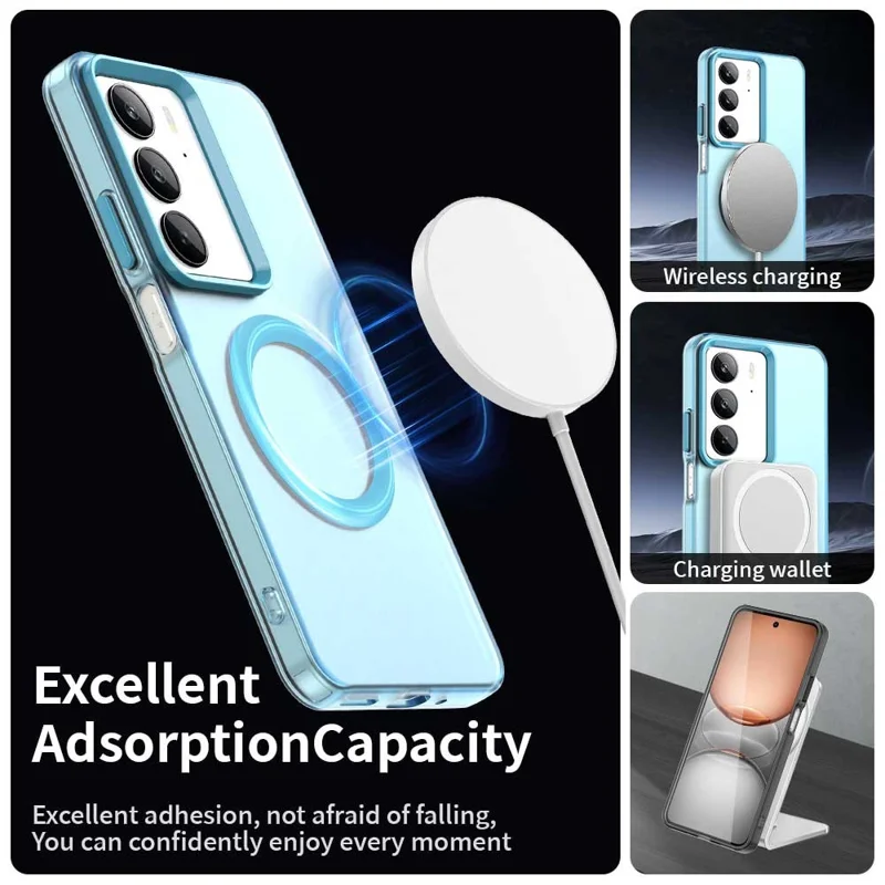 For Realme C75 4G Case Compatible with MagSafe Anti Drop Hybrid Phone Back Cover - Blue