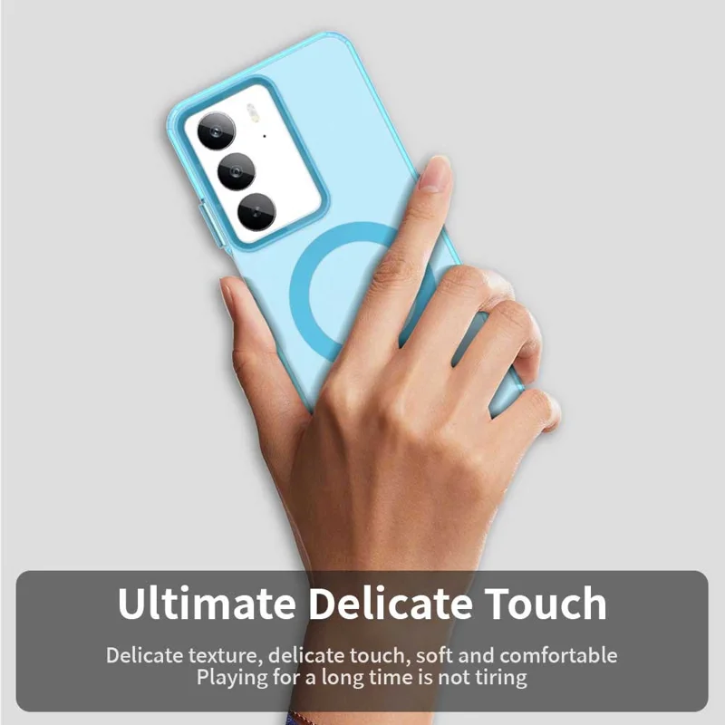For Realme C75 4G Case Compatible with MagSafe Anti Drop Hybrid Phone Back Cover - Blue