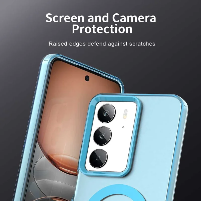 For Realme C75 4G Case Compatible with MagSafe Anti Drop Hybrid Phone Back Cover - Blue