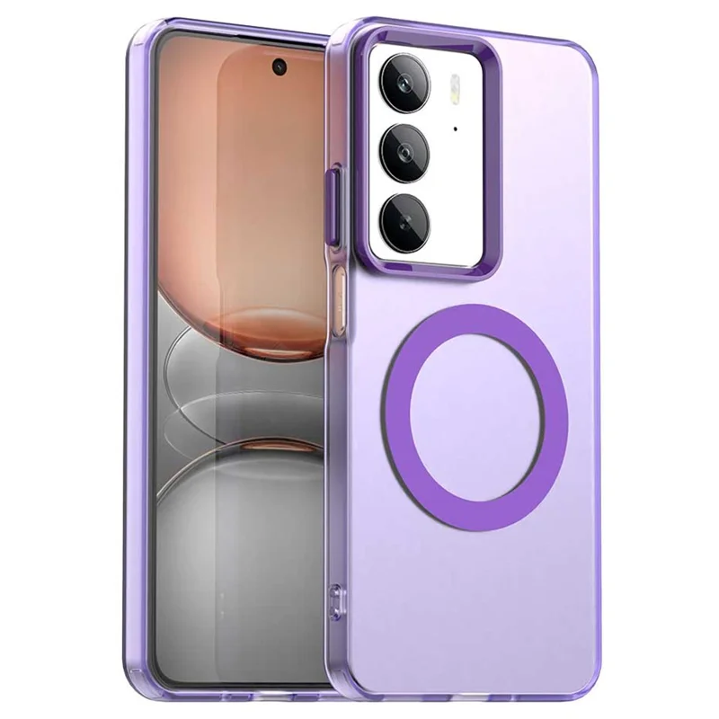 For Realme C75 4G Magnetic Case Anti Drop Hybrid Phone Back Cover - Purple