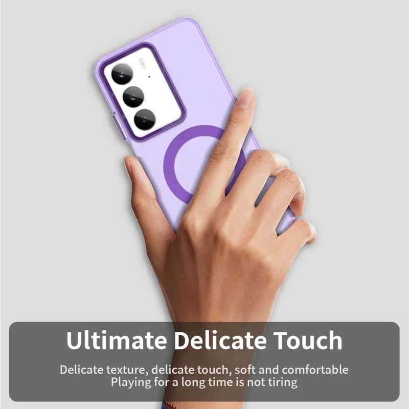 For Realme C75 4G Magnetic Case Anti Drop Hybrid Phone Back Cover - Purple