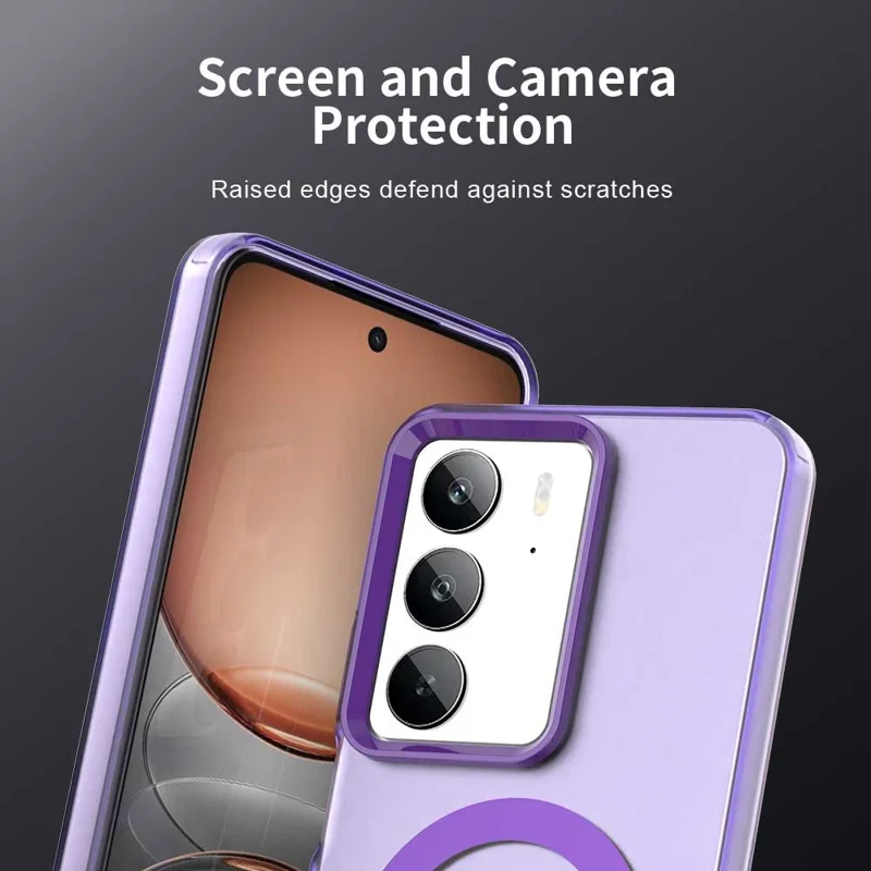 For Realme C75 4G Magnetic Case Anti Drop Hybrid Phone Back Cover - Purple