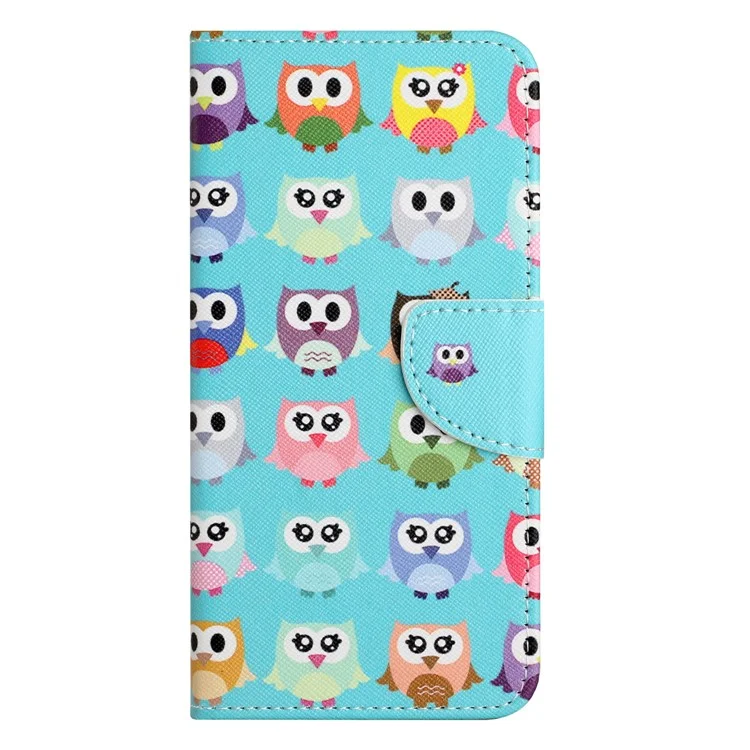 Cover per Samsung Galaxy S25 Edge con Stampa a Motivo Texture Incrociata in Pelle - Gufi