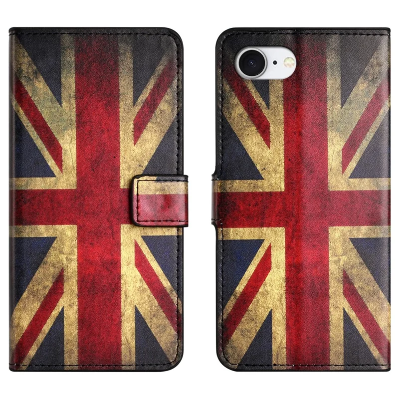 For iPhone 16e Case Pattern Print PU Leather Wallet Phone Cover - Union Jack