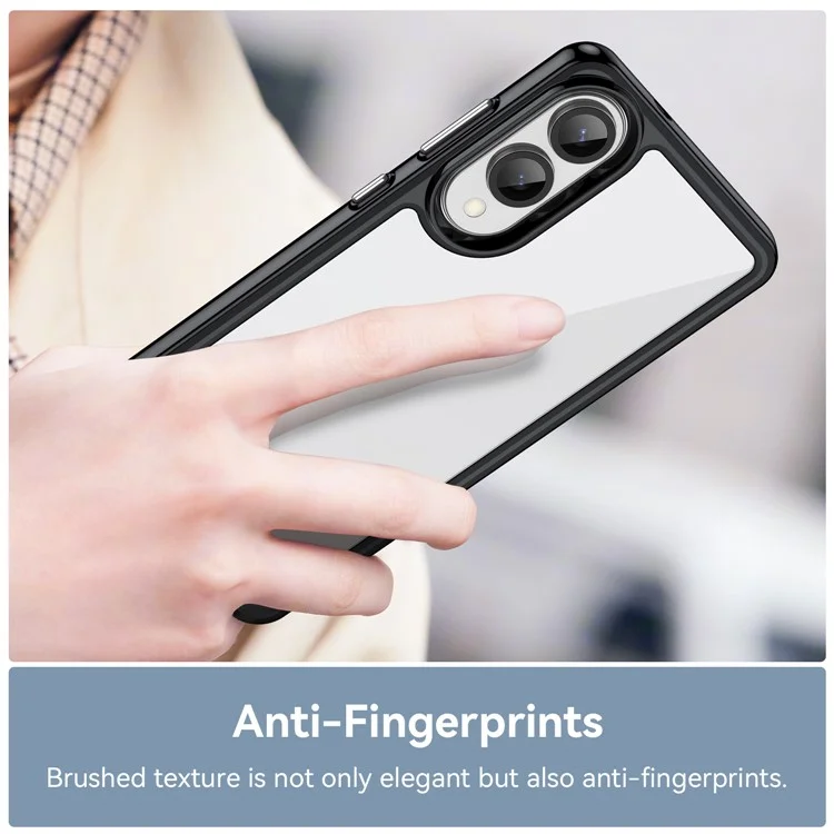 For Samsung Galaxy S25 Edge / S25 Slim Case TPU + Acrylic Protective Clear Phone Cover - Black