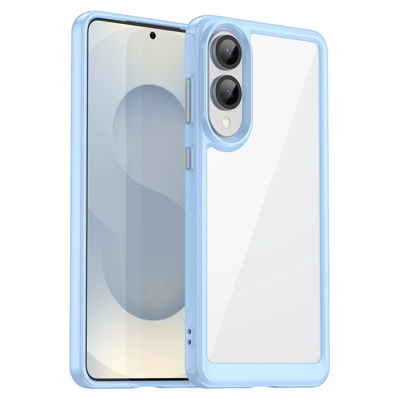 For Samsung Galaxy S25 Edge / S25 Slim Case TPU + Acrylic Protective Clear Phone Cover - Blue