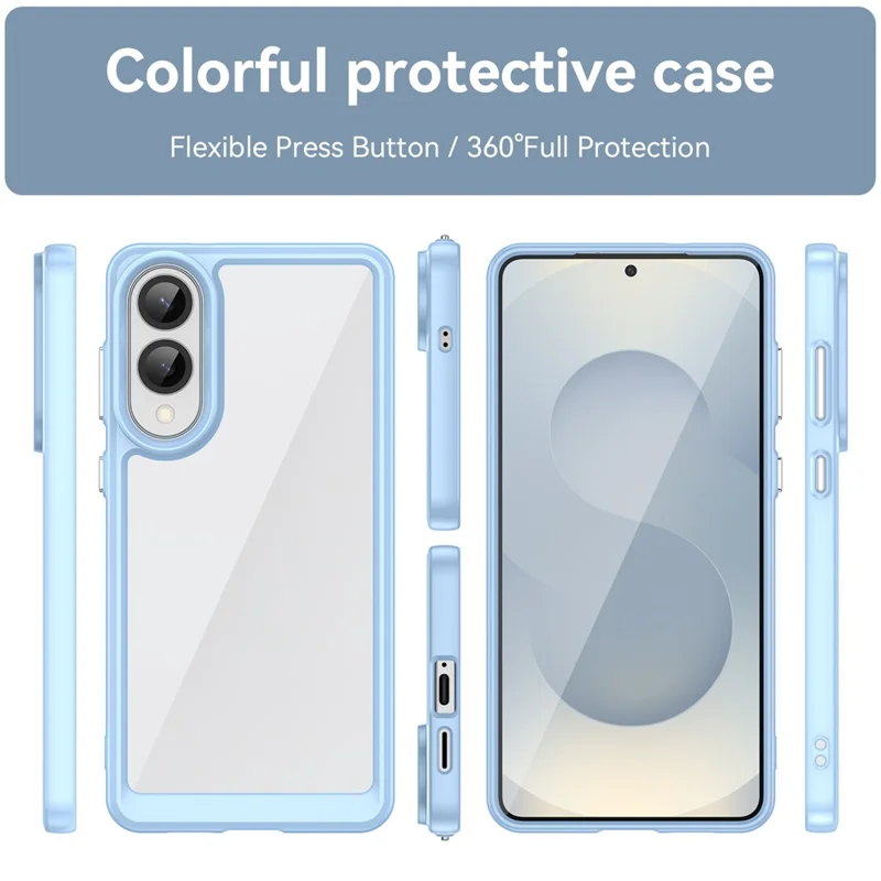 For Samsung Galaxy S25 Edge / S25 Slim Case TPU + Acrylic Protective Clear Phone Cover - Blue