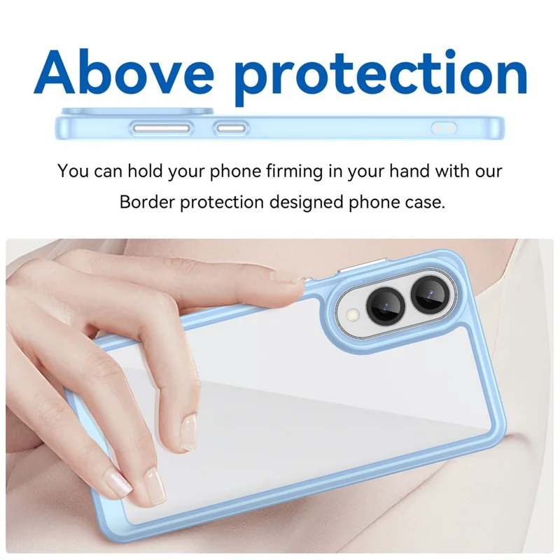 For Samsung Galaxy S25 Edge / S25 Slim Case TPU + Acrylic Protective Clear Phone Cover - Blue