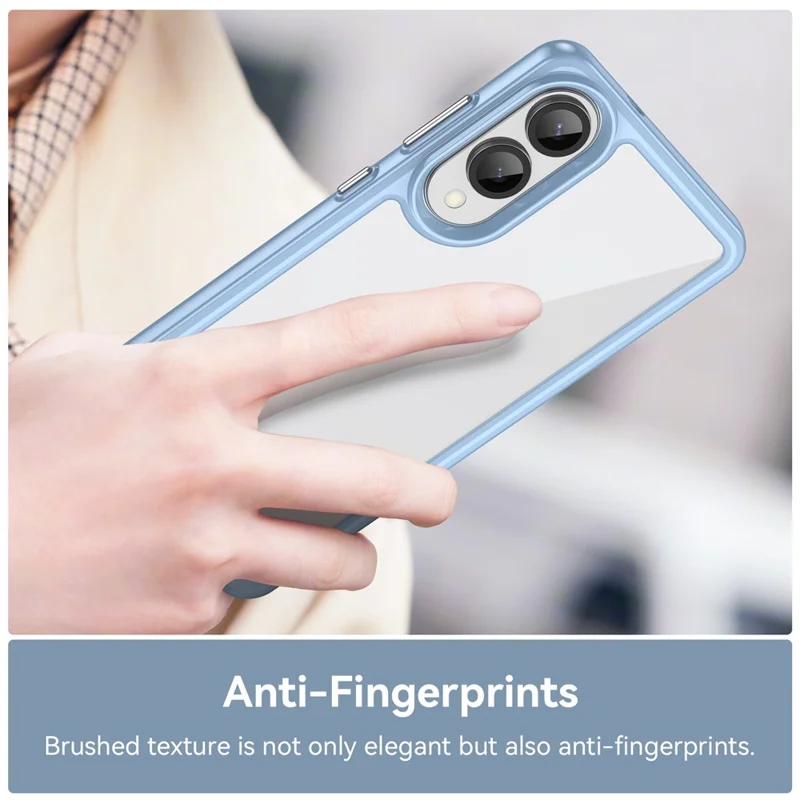 For Samsung Galaxy S25 Edge / S25 Slim Case TPU + Acrylic Protective Clear Phone Cover - Blue