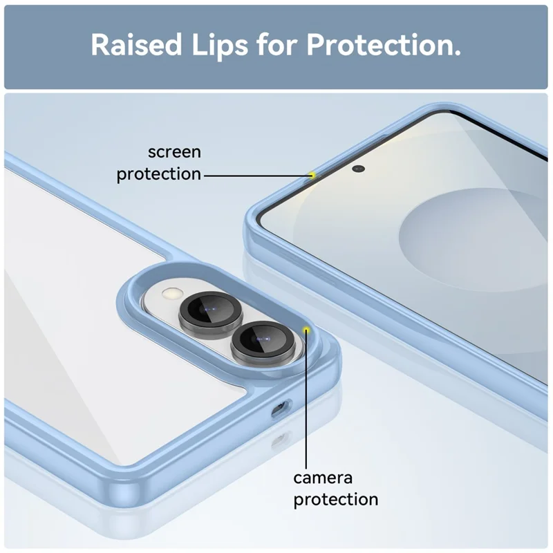 For Samsung Galaxy S25 Edge / S25 Slim Case TPU + Acrylic Protective Clear Phone Cover - Blue