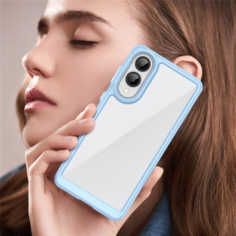For Samsung Galaxy S25 Edge / S25 Slim Case TPU + Acrylic Protective Clear Phone Cover - Blue