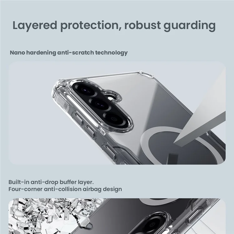 NILLKIN Nature Pro Series для Samsung Galaxy A56 5G Чехол, совместимый с MagSafe, TPU + PC ультра-прозрачный чехол для телефона