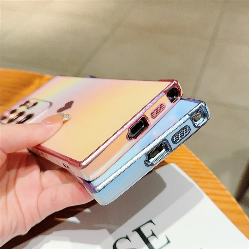 For Samsung Galaxy S25 Ultra Case Dazzling Design Electroplating Heart Pattern TPU Phone Cover - White