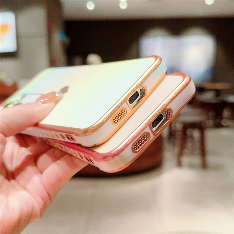 For Samsung Galaxy S25 Case Dazzling Design Electroplating Heart Pattern TPU Phone Cover - Colorful