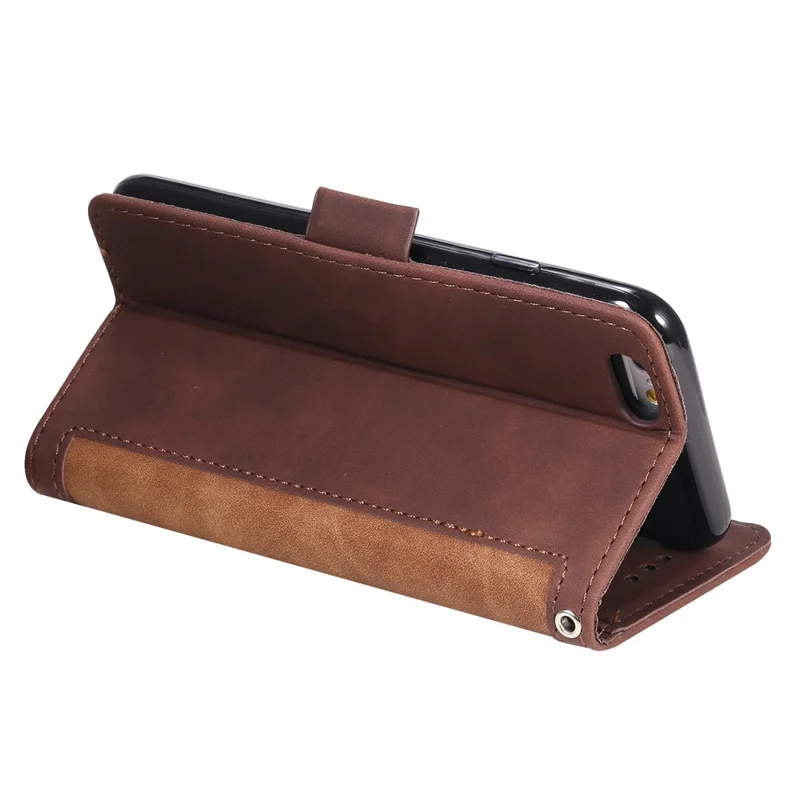 For iPhone 16e Case RFID Blocking Wallet Stand Leather Phone Cover - Brown