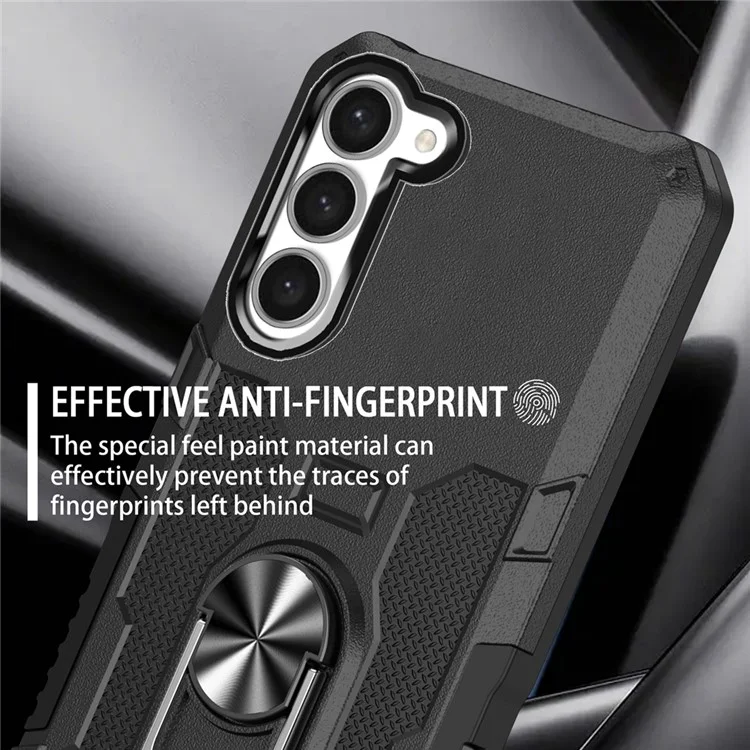 For Samsung Galaxy S23+ Phone Case Ring Kickstand PC + TPU Shockproof Cover