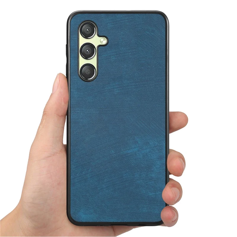 For Samsung Galaxy A56 5G Case Shockproof Slim Retro Leather Phone Back Cover - Blue