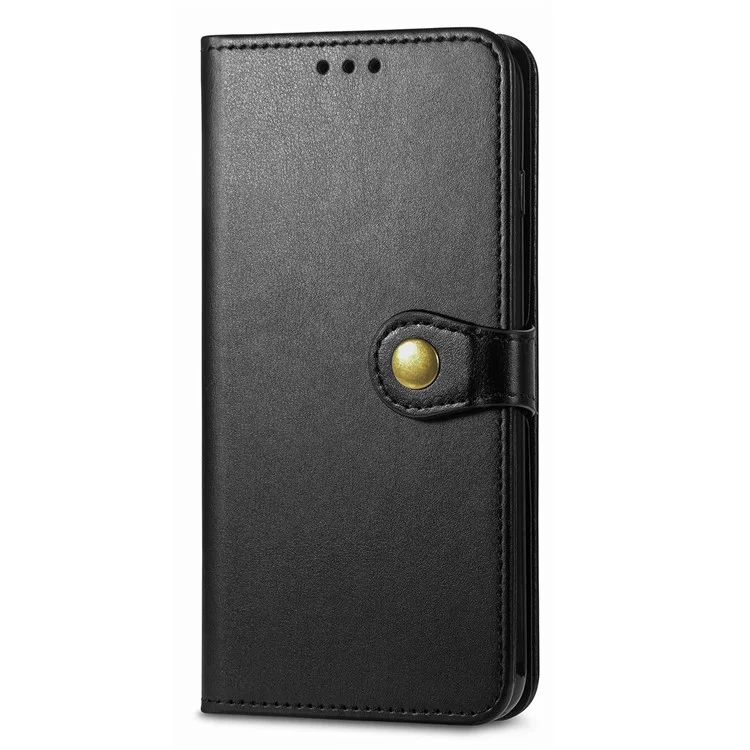 For Samsung Galaxy A56 5G Case Leather Phone Case Wallet Stand Cover with Wrist Strap - Black