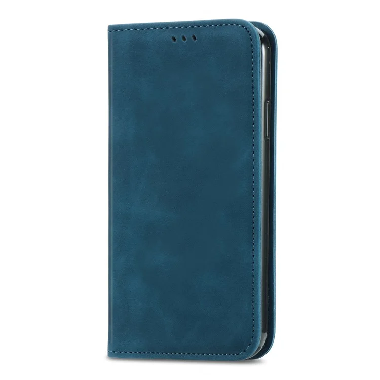 Cover per Samsung Galaxy A56 5G con Sensazione Soft-Touch, Porta Carte e Chiusura Magnetica - Blu Scuro