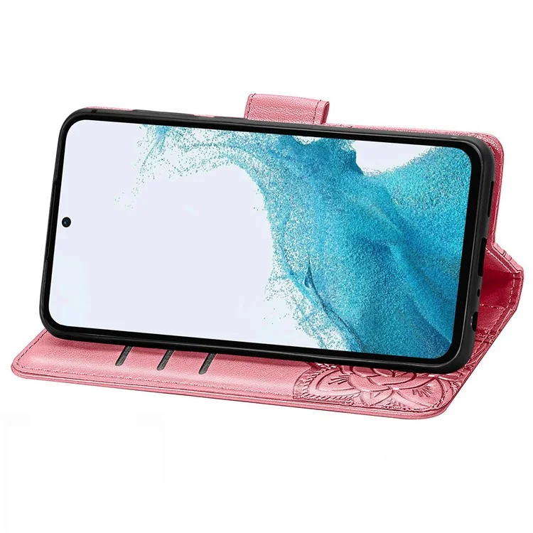 For Samsung Galaxy A56 5G Case Wallet PU Leather Phone Cover Butterfly Pattern - Pink
